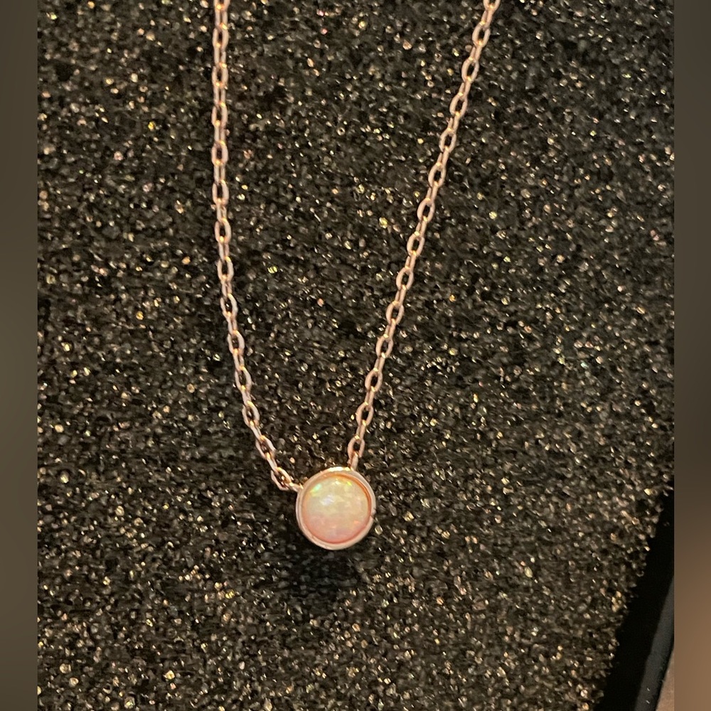 NIB 14K rose gold plated opal necklace